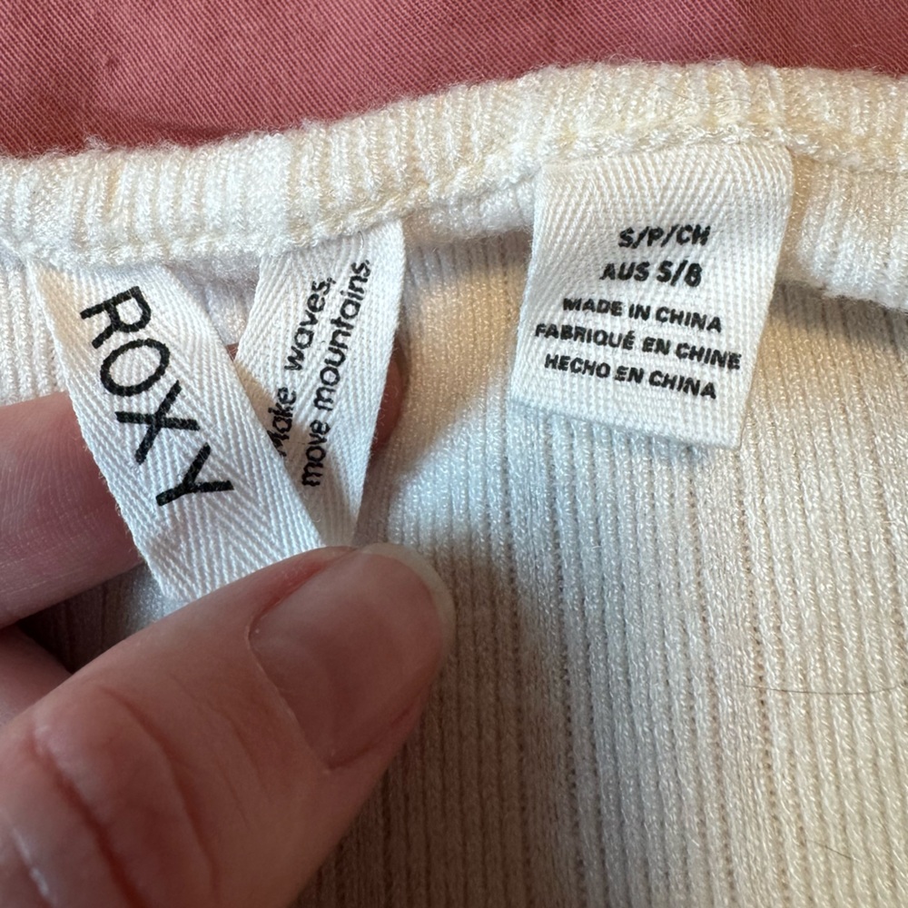 Roxy Cream Ribbed Top - Picture 3 of 4